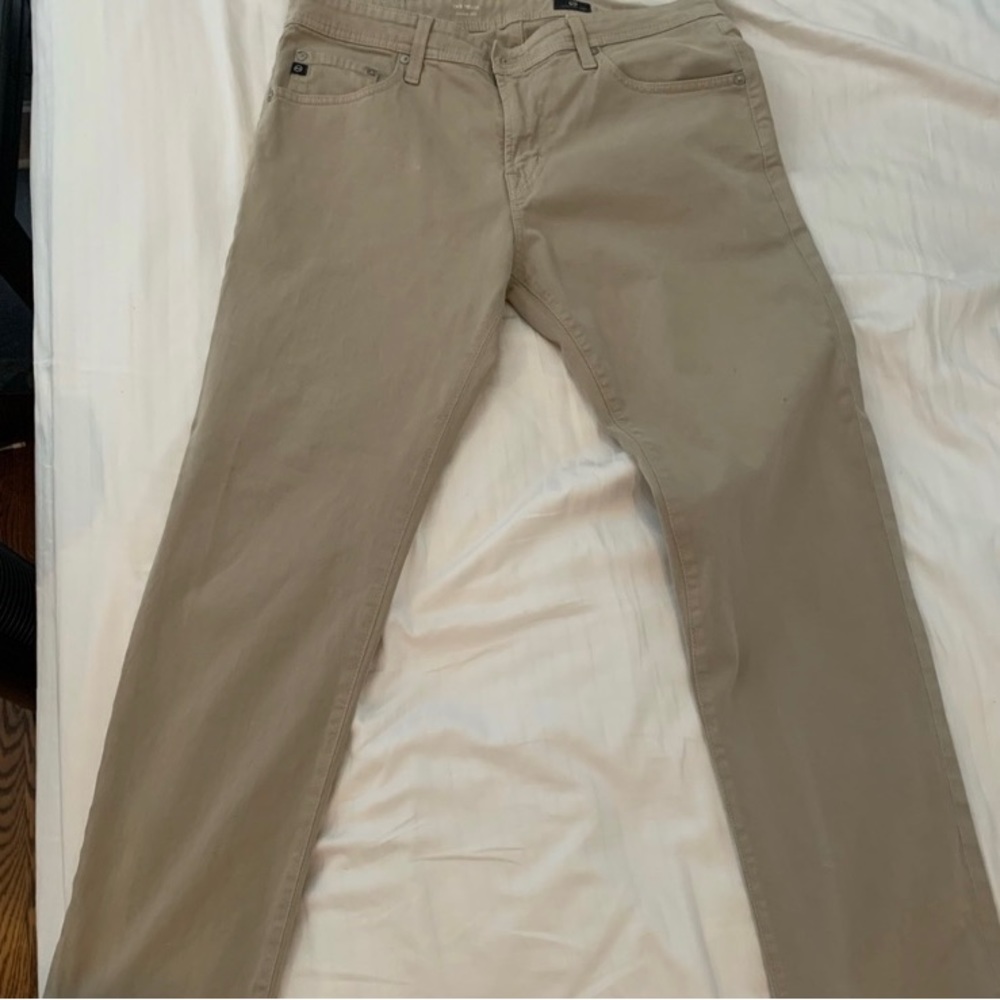 Dark Khaki AG Jeans “The Tellis” label says 33x34 ,but was hemmed to 27’ (33x27)